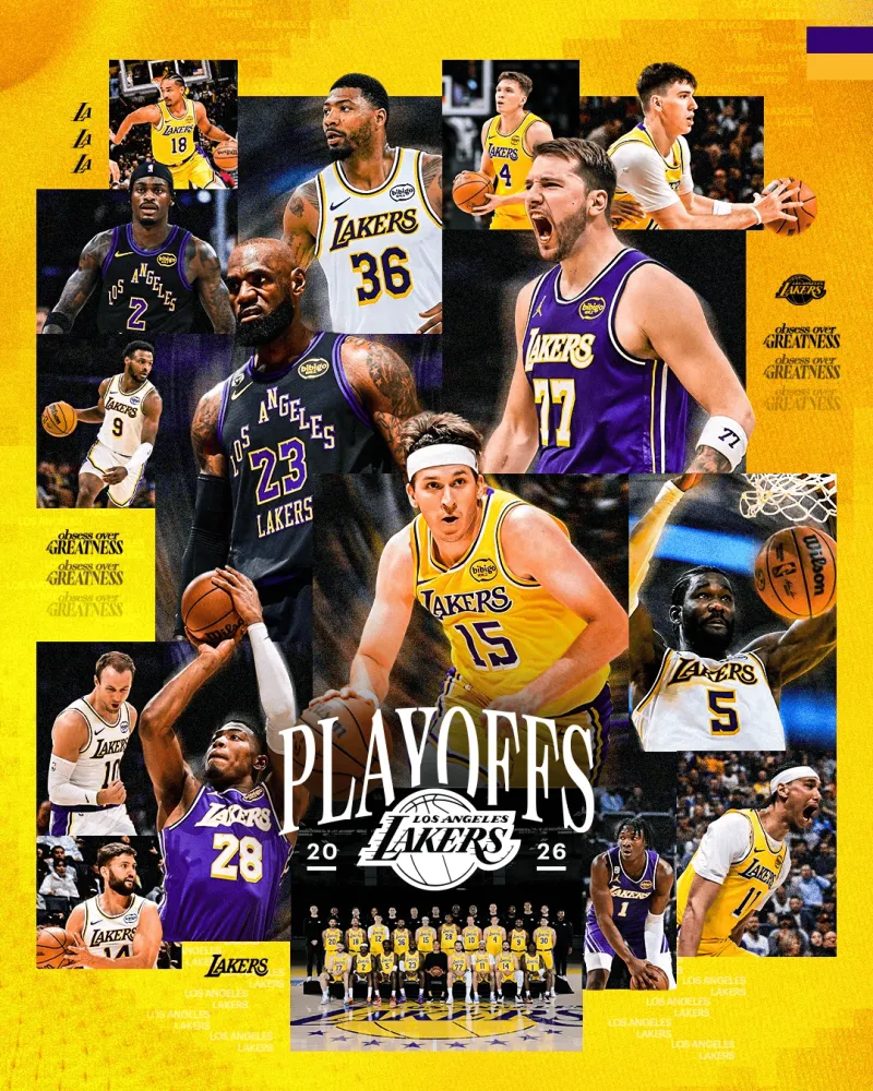 云开体育官网-众志成城！湖人官方晒出锁定季后赛海报：季后赛资格已锁定
